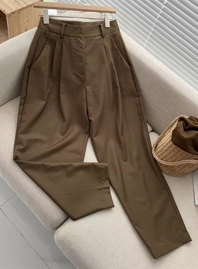 CoMo 春季微胖女生裤子高腰纯色卡其休闲时尚新款西装裤 8812
