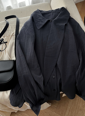 CoMo 新款秋季百搭时尚韩版设计感日常通勤气质显瘦长袖衬衫7817