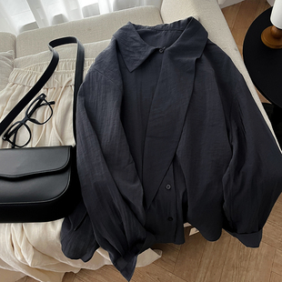 百搭时尚 秋季 韩版 设计感日常通勤气质显瘦长袖 7817 CoMo 衬衫 新款