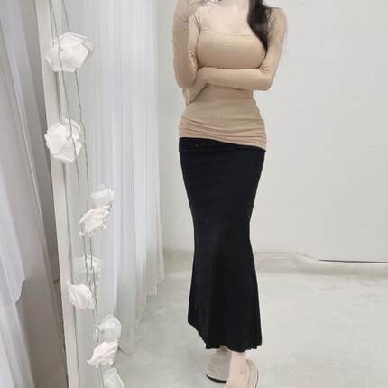 自制 QI021女人味包臀鱼尾摆 气质百搭高腰显瘦半身裙ye