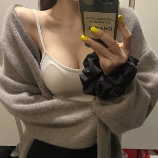 性感显瘦低胸吊带背心 bi备 含胸垫女 QW337基础款 韩国