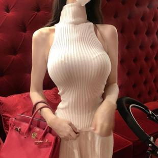 针织T恤se 韩国 YI255修身 显身材 气质女人味高领紧身无袖