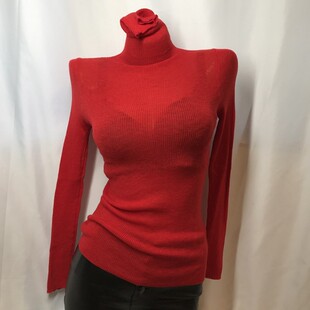 微透羊绒衫女高领超薄毛衣2019修身白色打底秋冬短款羊毛针织新款