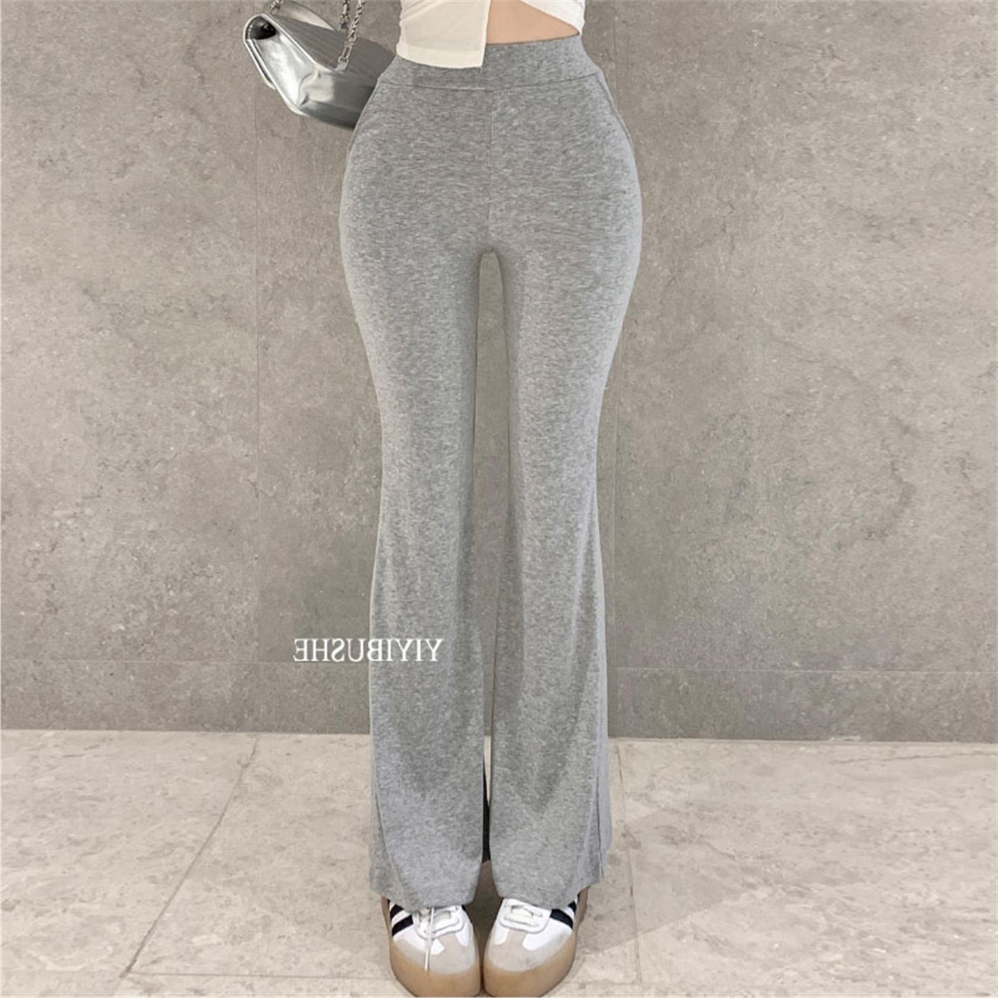 ZM396大长腿~百搭高腰显瘦版型微喇休闲裤ze