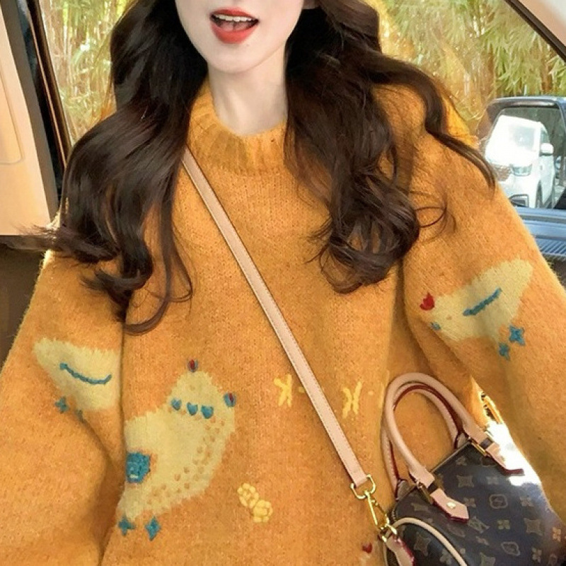 慵懒松弛感毛线衣2025秋冬新款