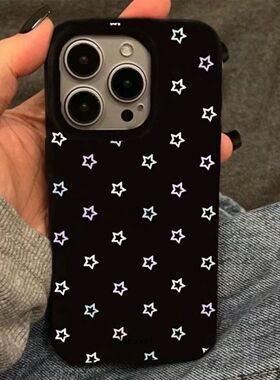 Black Jelly Star soft case适用iphone 11 12 13 14 15 16 17 pro max XR XS MAX 7 8 PLUS