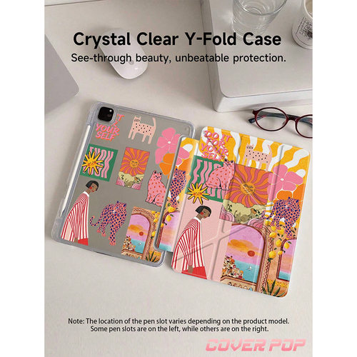 Cartoon Leopard iPad Case 适用 iPad Air 11 Air 6 7 8 9th 10th 11th Gen 10.5 Protective Tablet Cover