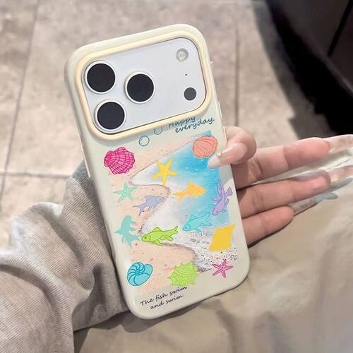 Beach Shell Phone Case European Style Contrast Color Shockproof Cover 适用 iPhone 18 Pro Max 17 16