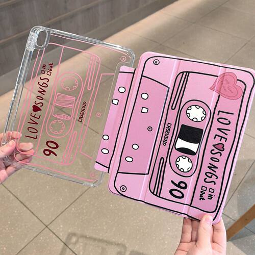 Pink Cartoon Flower Tablet Case Pencil Holder 适用 iPad Air 8 7 11 Inch 2026 11 A16 Protective Cover