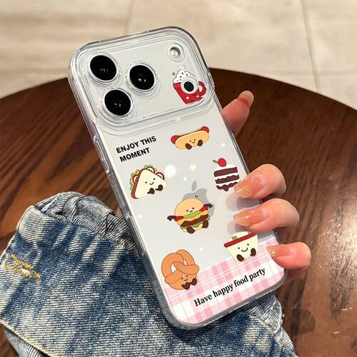 Cartoon Burger Character Space Soft Phone Case 适用 iPhone 17 Pro Max 16 15 14 13 Pro 7 Plus