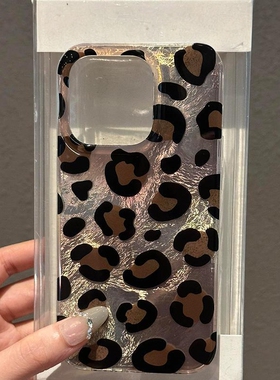 brown leopard print pc case适用iphone 11 12 13 14 15 16 plus 17 pro max