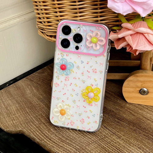 Cream Floral Transparent Shockproof Soft Phone Case for Girls 适用 iPhone 17 Pro Max 16 15 14 13 12