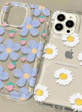 Beautiful flower clear soft case适用 iphone 11 12 13 14 15 16 17 pro max XR XS MAX 7 8 PLUS
