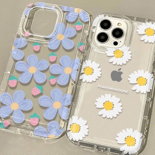 Beautiful flower clear soft case适用 iphone 11 12 13 14 15 16 17 pro max XR XS MAX 7 8 PLUS