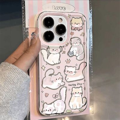 Space Cat New Design 适用 iPhone 15 Pro Max/14/15/16/16 Pro Max/11 Precise Hole Phone Case