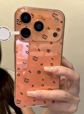 Korean-style Cat Marking适用 iPhone 17 Pro Max  14/15/16/13 Pro Transparent Cute Cartoon  Case Cover