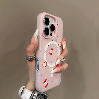 Magnetic Phone Case 适用 iPhone 17 Pro 13 14 15 16 Full Screen Star Pattern Matte Finish 2025 New