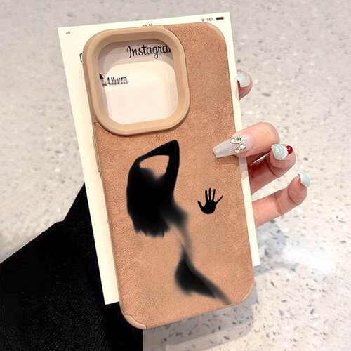 charming figure Faux leather case适用iphone 11 12 13 14 15 16 plus 17 pro max