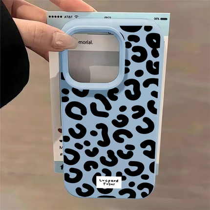 cartoon leopard print TPU soft case适用iphone 11 12 13 14 15 16 plus 17 pro max