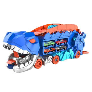 恐龙吞食车变形轨道车玩具男孩霸王龙弹射合金汽车3岁4工程5儿童6