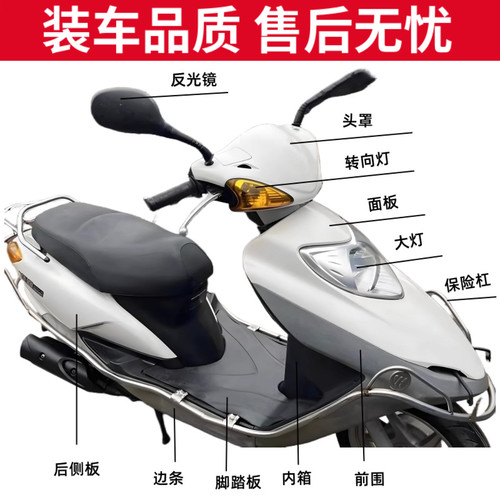 适用本田WH125T-3-3A-3B-R佳颖全车外壳面板灯箱内箱前围大灯护板