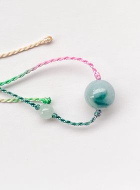 天然A货缅甸翡翠飘蓝花散珠卡12+和卡13+