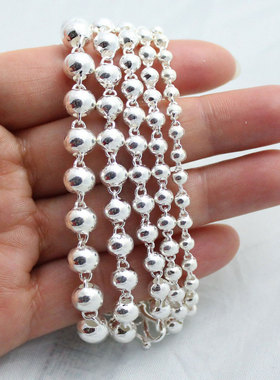 纯银情侣手镯时尚风生日圆珠链