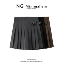 NG Minimalism韩版半身裙女时尚气质高腰黑色JK百褶A字短裙ins潮