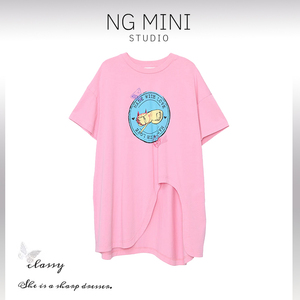 NG Minimalism 圆领不规则T袖春夏新品小众设计慵懒感甜美上衣