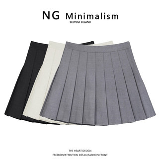 NG Minimalism百褶裙女2022春新款风约会裙子高腰半身裙学生短裙