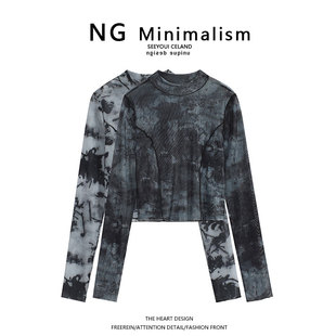 Minimalism2022扎染T恤女夏薄款 设计感小众宽松显瘦防晒上衣