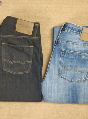 American Eagle/AE/美国鹰 正品男士水洗时尚休闲合体直筒牛仔裤