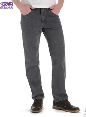 美国 Lee/李牌 男士经典深灰色经典中腰直筒休闲牛仔裤 2008937