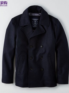美国 American Eagle/美国鹰 男士经典休闲加厚羊毛呢子外套夹克