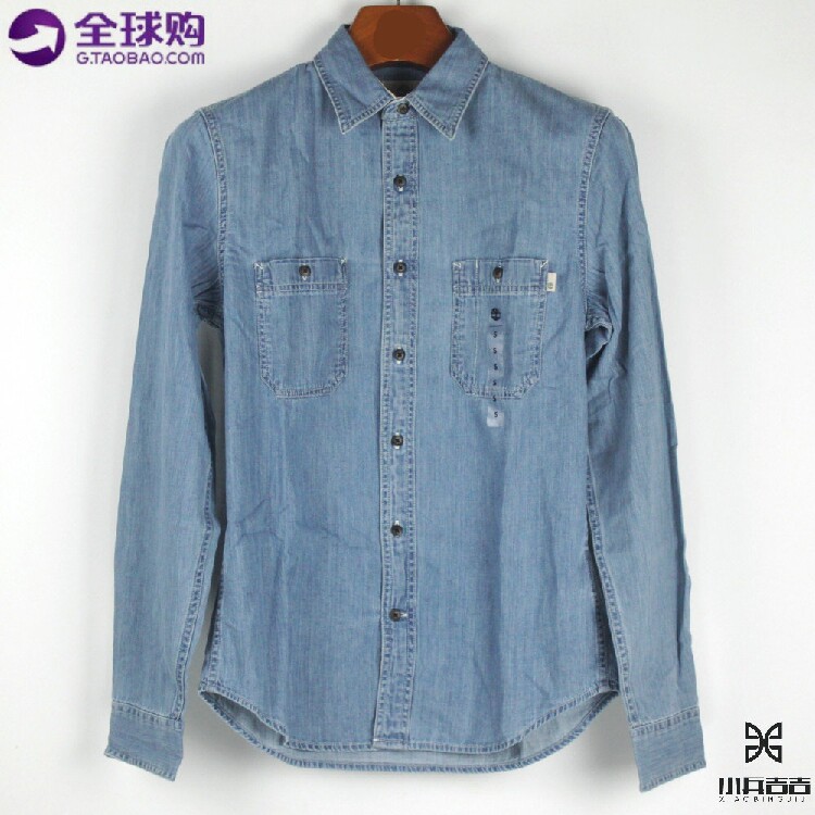 TIMBERLAND/添柏岚 男士秋季休闲纯棉牛仔双袋工装长袖衬衫衬衣