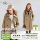 外套 中大童卡其色双排扣复古中长款 女童春秋新款 英伦风衣2026春季