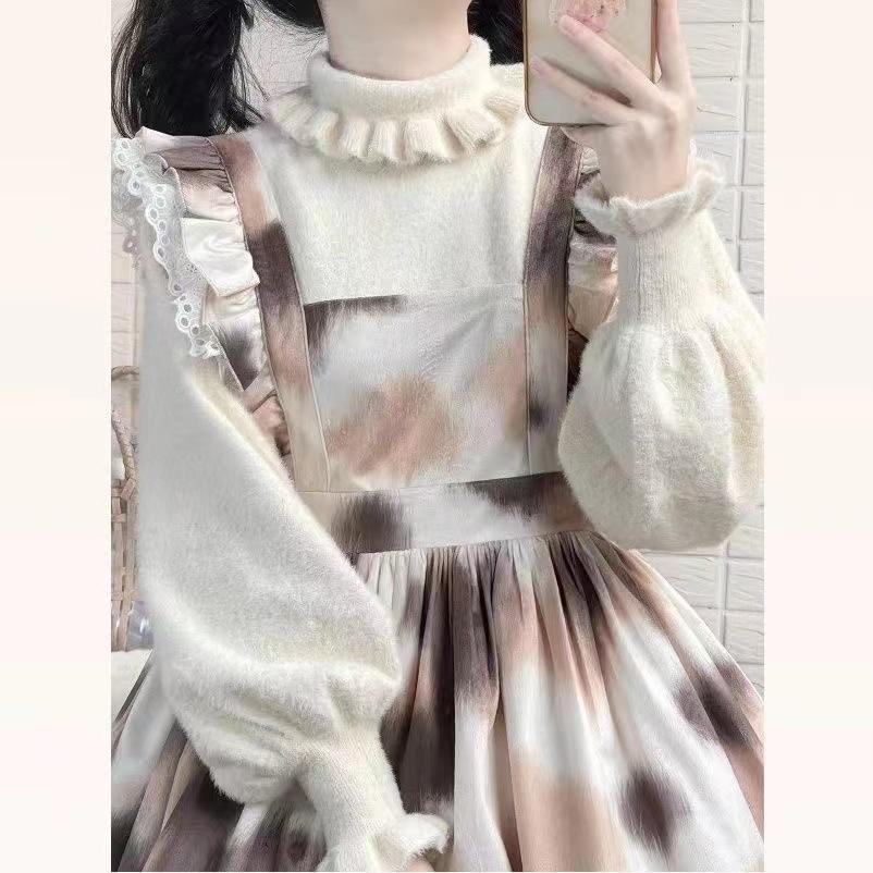 Lolita仿貂绒毛针织衫保暖内搭