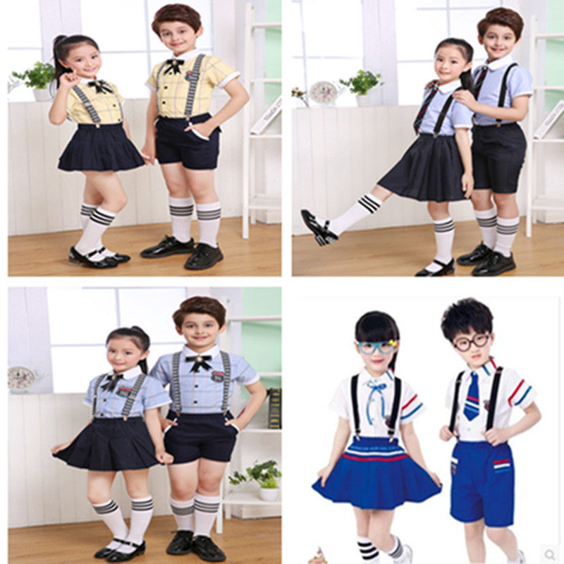 新款儿童合唱演出服小学生校服夏季套装儿童运动会班服学院风包邮