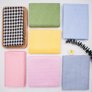 格子布料全棉斜纹床单被套床品面料彩虹ins风桌布衬衫 布 裙子服装