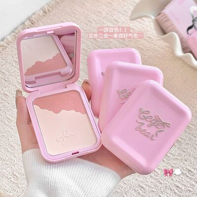 gegebear清透提亮腮红粉饼清透柔焦定妆打底持粉自然美妆持妆