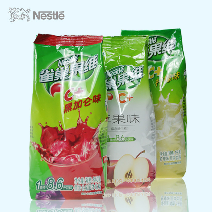 雀巢果维c柠檬粉840g果珍柠檬橙味黑加仑苹果芒果雪梨饮料水果味