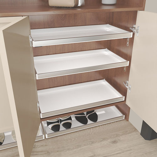 四周不锈钢底板PP材料抽屉带轨道