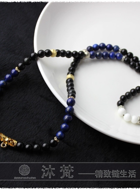 毛衣项链黑玛瑙青金石佛牌链