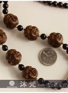 黑檀木十八罗汉男女款佛牌链