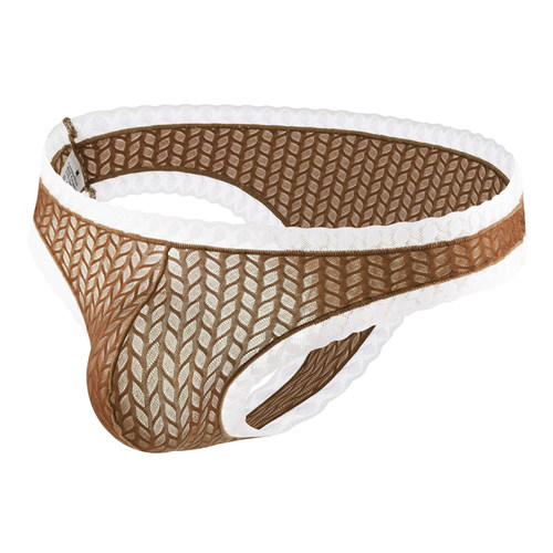 男士三角内裤半透明半包臀蕾丝边