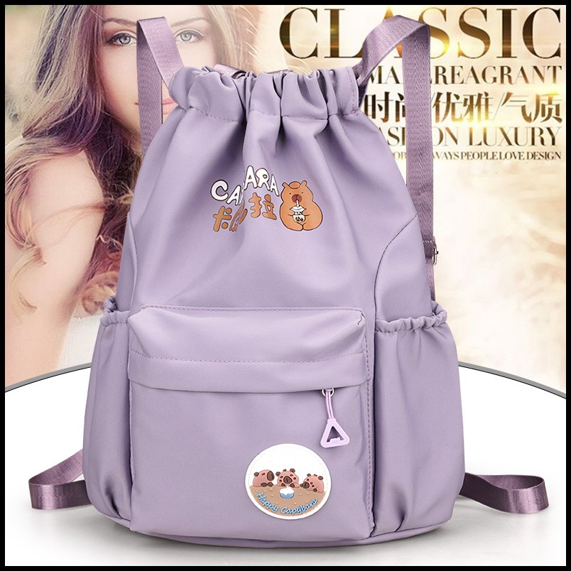 短途旅行包抽绳双肩包学生补课包