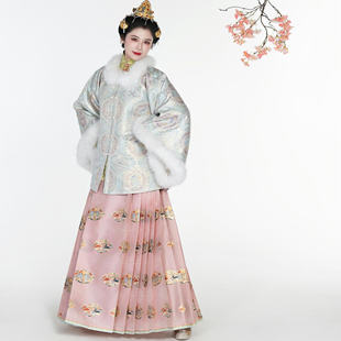 檀绾上衣-五花马仿宋锦全色织明制绗棉夹棉短昭君袄冬季汉服新年