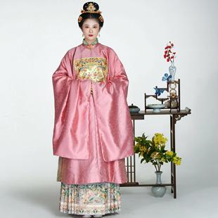 檀绾-凤凰补服明制立领大襟半袖比甲暗花纱婚服女款长衫晚明汉服