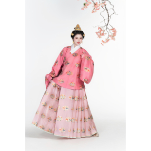 檀绾马面裙-马象羊高精密仿妆花纱明制26年马年春节汉服新春女裙