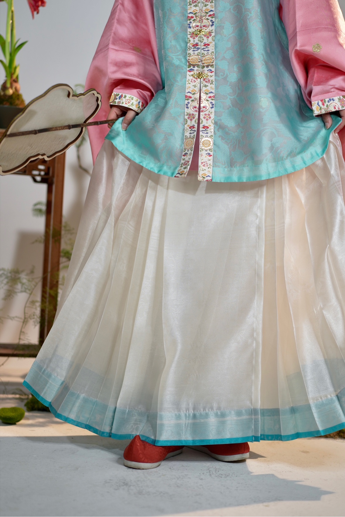 马面明制汉服暗花纱女裙马面